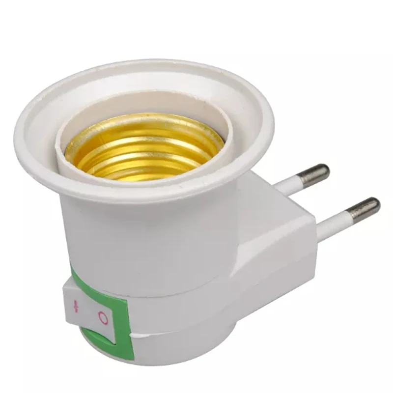 

E27 EU plug Lamp Holder converter E27 base socket adapter with on-off control switch For night light Home Lighting