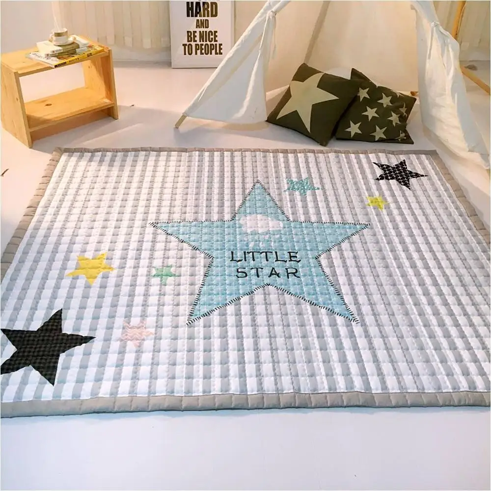 Модное серое белое Звездное одеяло, детский игровой коврик 150*200 см, функциональный ковер для детской комнаты - Цвет: strip star