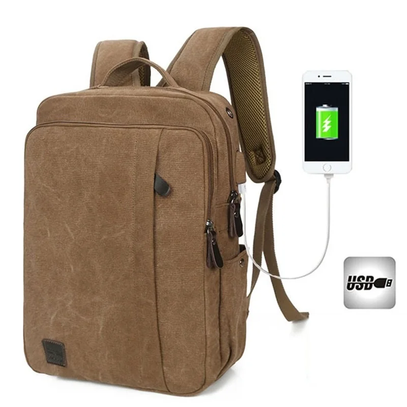 Внешняя USB зарядка, сумка для компьютера, брезентовый Рюкзак для ноутбука, мужские рюкзаки для ноутбука, школьные сумки для студентов, студентов, мужской рюкзак