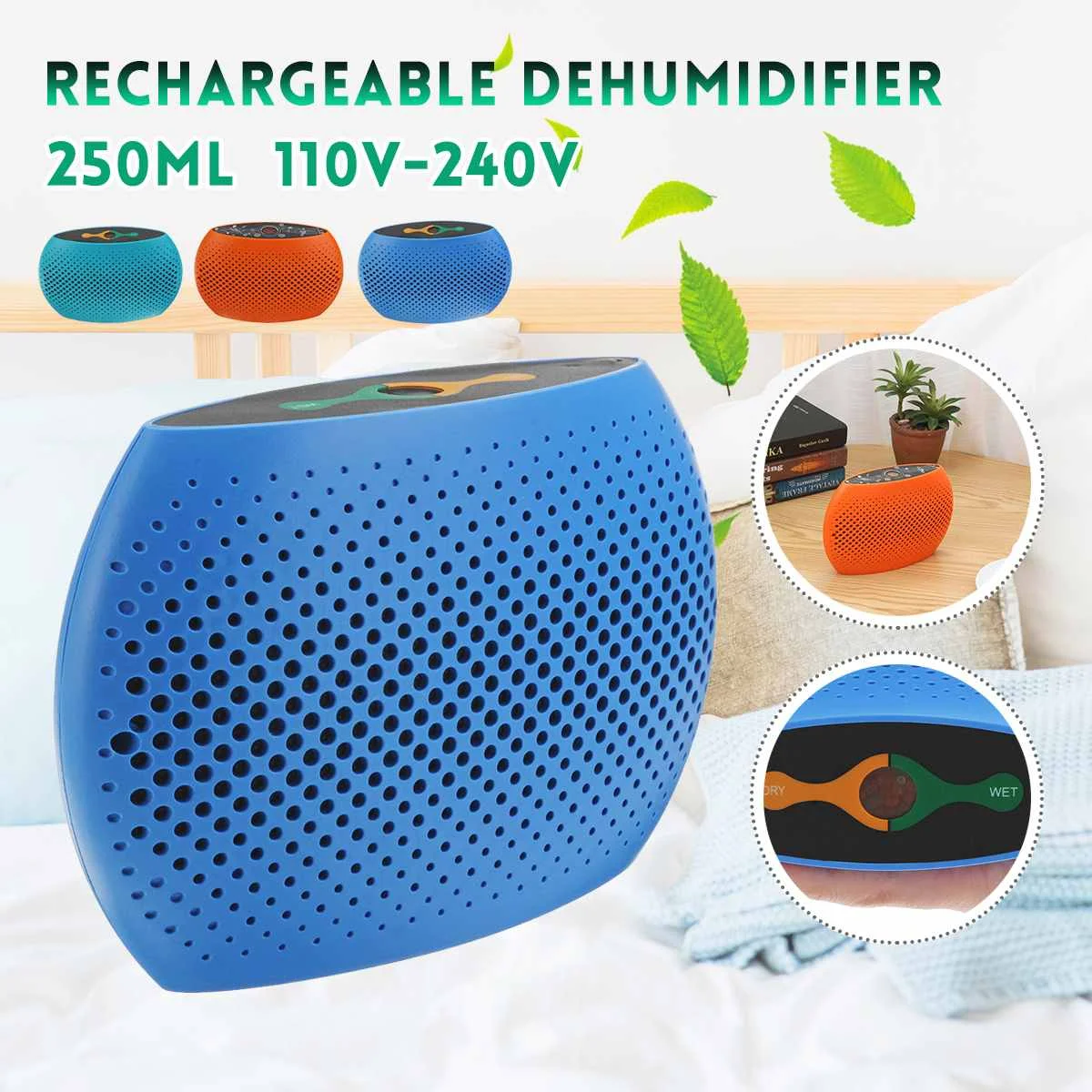 

Mini Dehumidifier Air Dryer Wardrobe Mould Moisture Absorber Rechargeable Household Electric Cooling Dryer New Arrival 2019