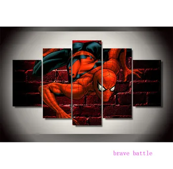 

Spiderman 5 Pieces Canvas Painting Print Living Room Home Decor Modern Wall Art Oil Painting