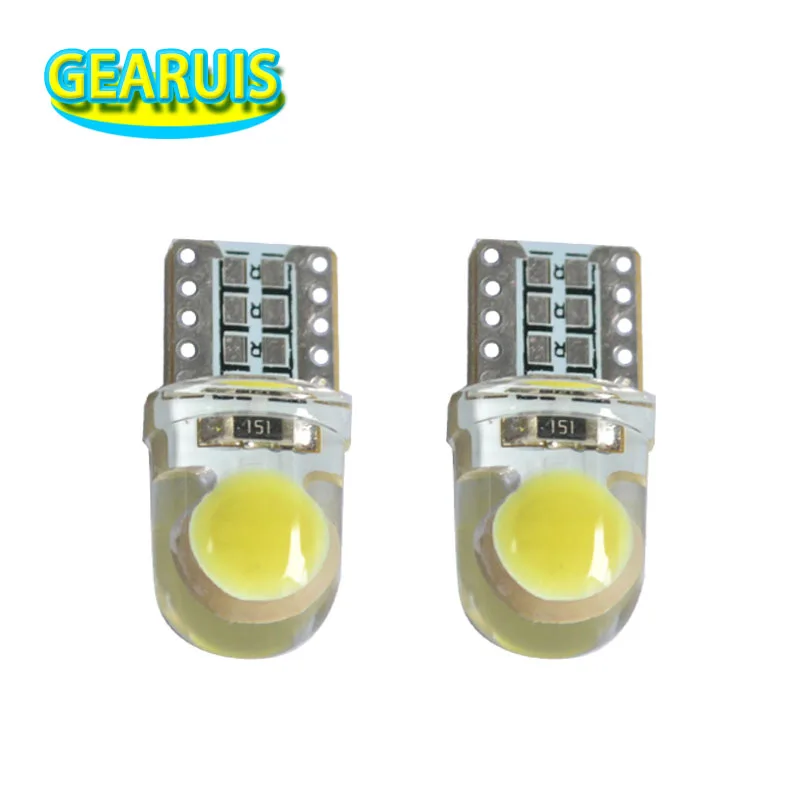 

100 шт. грузовик 24 В силиконовый COB T10 W5W LED 6 чипов короткие 194 168 автомобильный индикатор освещения для межкомнатной двери лампы для чтения белый синий