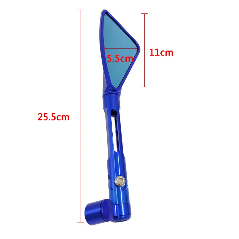New CNC Motorcycle Rearview Side Mirrors Smoked Blue Glass Rear View Mirrors Street Sports Dirt  Scooter Bike Chopper Cruiser (10)