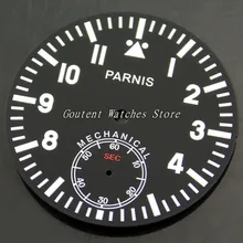 38,9 мм Parnis черный комплект с циферблатом ETA 6498 Чайка 3620 st3600 часовой механизм