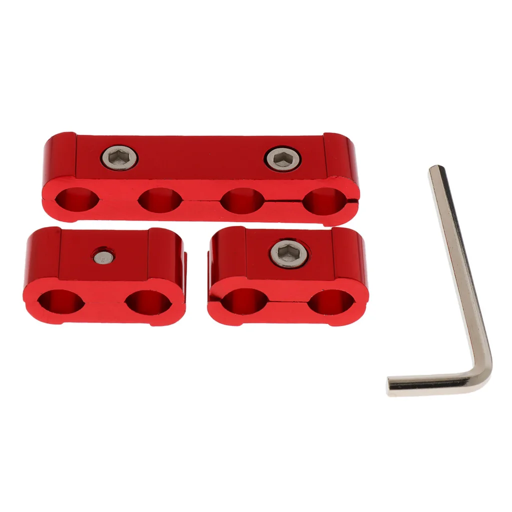 Set of 3 4 Hole Spark Plug Wire Separator Clamps Durable for 8/9/10mm High Quality Aluminum