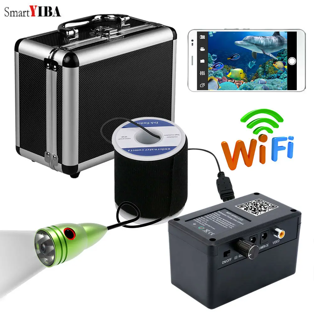 

SmartYIBA WIFI APP Control Fishing Monitoring Kits Underwater Fish Camera With Video Recording White LED Fish Finder