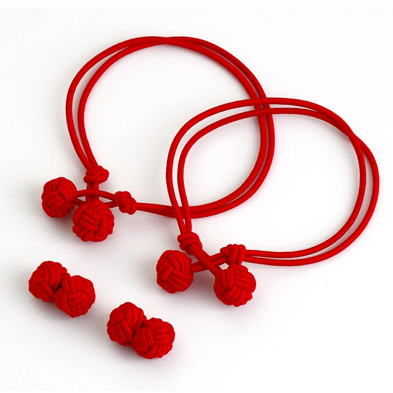 

Jelmoons S1 red rope chain bracelet and silk knot cufflinks
