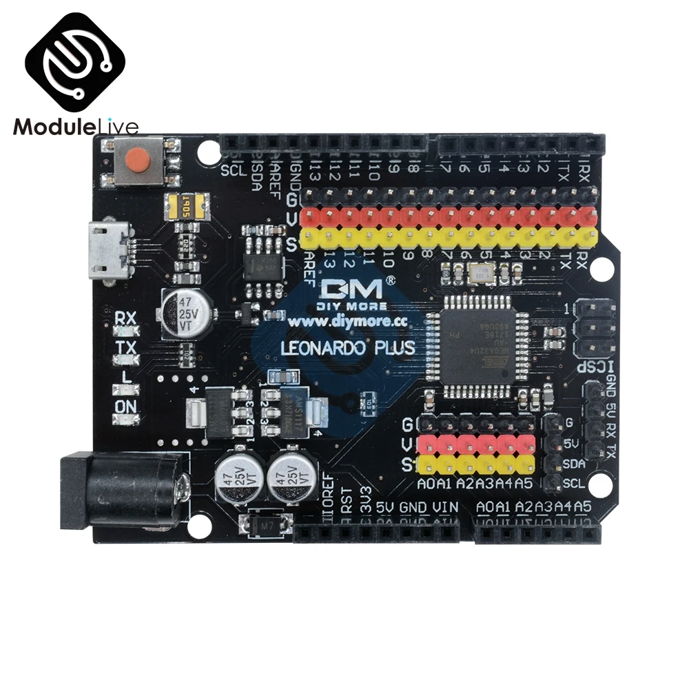 Леонардо R3 плюс mcrocontroller макетная плата I/O Щит Модуль ATmega32U4 Pro Micro USB 5 V SPI интерфейс межсоединений интегральных схем для Arduino микро USB кабель