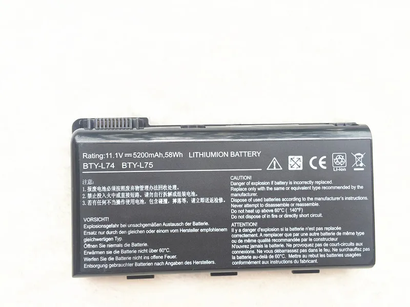 Специальная цена 2 шт. 4400 мАч ноутбука Батарея bty-l74 для MSI bty-l75 ms-1682 A5000 a6000 a6200 a6203 A7005 a7200 cr500x cr600 cr610