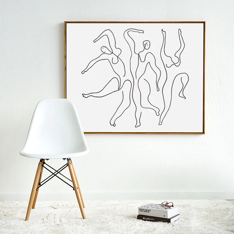 

Minimalist Abstract Line Painting Dance A4 A3 Canvas Painting Posters And Prints Art Wall Pictures Living Room Office Home Decor
