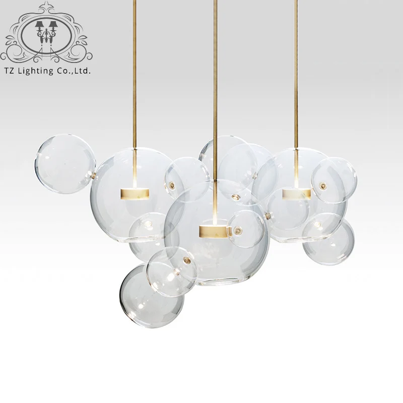 TZ Modern Bolle Pendant Lamp Glass Lampshade Bubble Light For Parlor Iron pendente industrial lustre industriel | Лампы и освещение