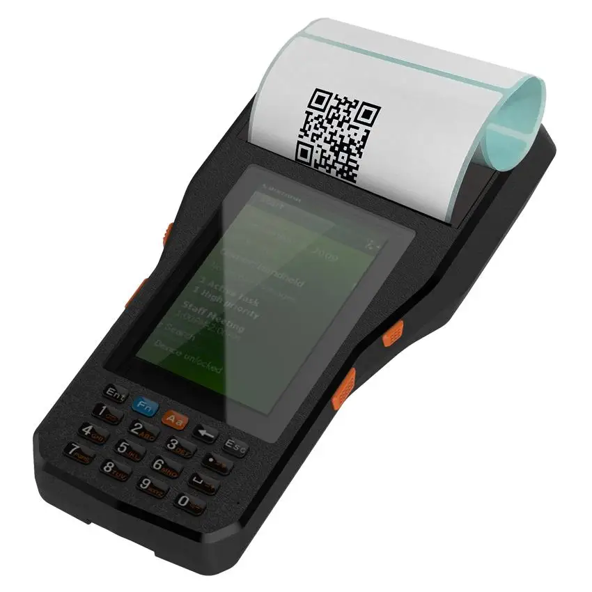 Android 6 0 OS Mobile 4G Handheld PDA Data Terminal с 80 мм термопринтером 1D/2D сканером штрих кодов и RFID