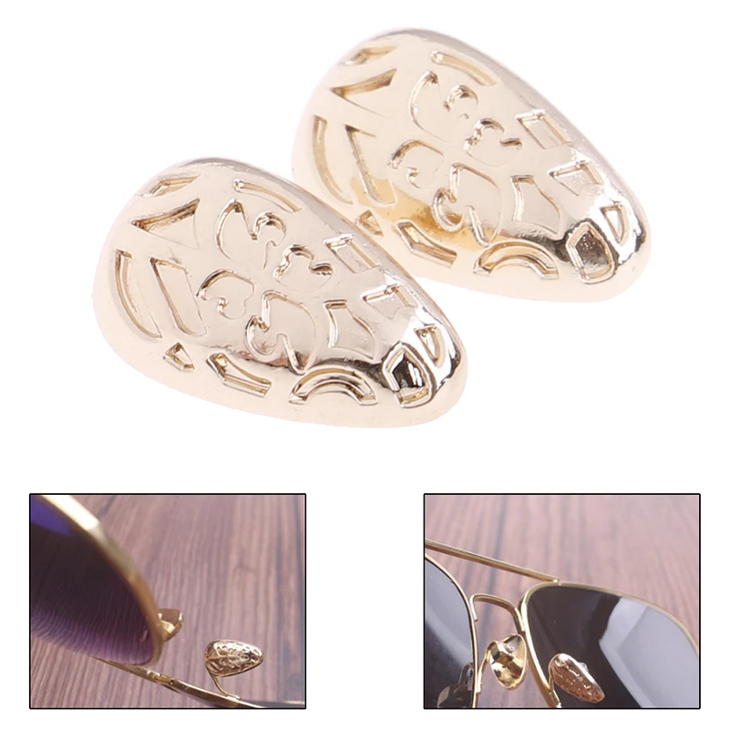 1 pair High grade Zinc Alloy Nose Pads Anti Allergy Ceramic Nose Pad Ellipse For EyeGlasses Frame Nasal Bracket Gold Color