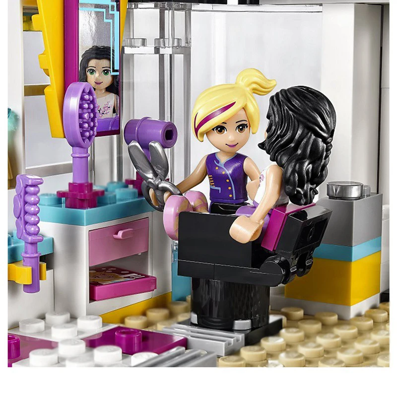 Продажа Совместим с legoings figINLY 41093 серия друзей Парикмахерская heartlake модель строительные наборы блоки кирпичи набор дропшиппинг