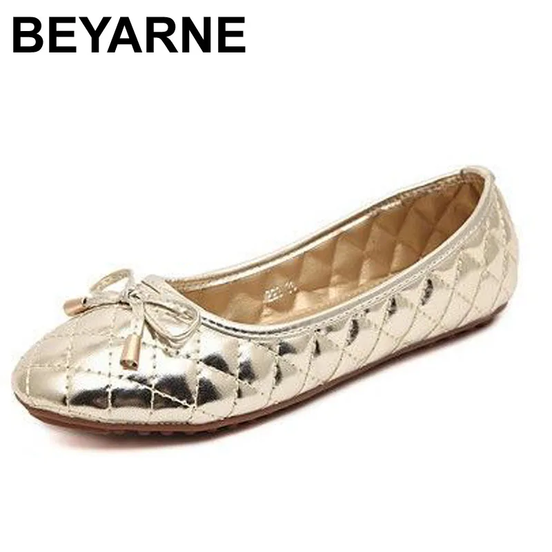 

BEYARNE autumn and summer new Quilted Flats bow round flat shoes with small fragrant black flat shoes women shoes wholesale