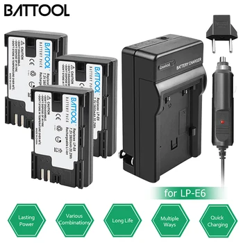 

BATTOOL 2600mAh LP-E6 LP E6 Rechargeable Battery Charger for Canon EOS 5DS 5D Mark II Mark III 6D 7D 60Da 70D 80D DSLR EOS 5DSR