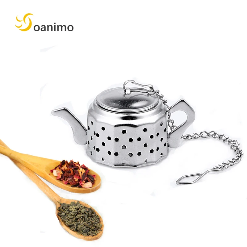 Soanimo Tea Infuser Stainless Steel Cute Teapot Shape Tea Strainer Tea Leaf Spice Strainer