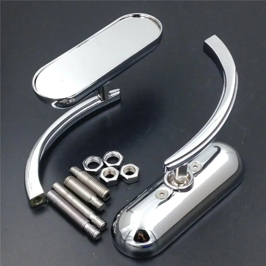 cheap Motorcycle Mini Chrome Rearview Mirrors For street sports bike chopper cruiser Electra Glide Heritage Street Glide Night Train