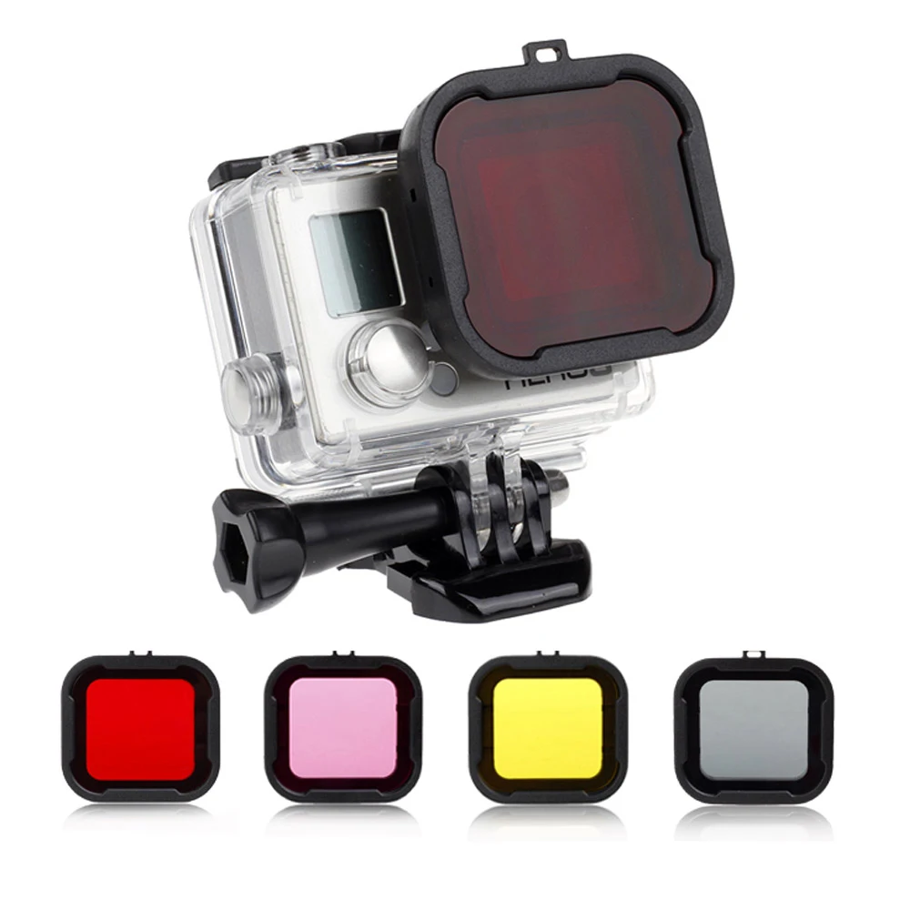 SHOOT Waterproof Case Lens Filters for GoPro Hero 4 3 4 font b Action b font