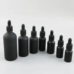 Матовый черный флакон-капельница Портативный ароматерапия эфирное масло бутылка с стеклянная пипетка для закапывания в глаза 5 мл 10 15 20 30 50