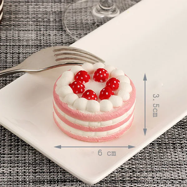 6*3,5 см медленный отскок мягкий PU мини моделирование тортов модель искусственные продукты поддельные для торта магазин дома столовая украшения ключ кулон
