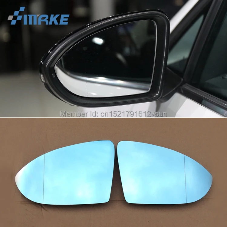 

smRKE 2Pcs For Volkswagen golf 6/7 Rearview Mirror Blue Glasses Wide Angle Led Turn Signals light Power Heating
