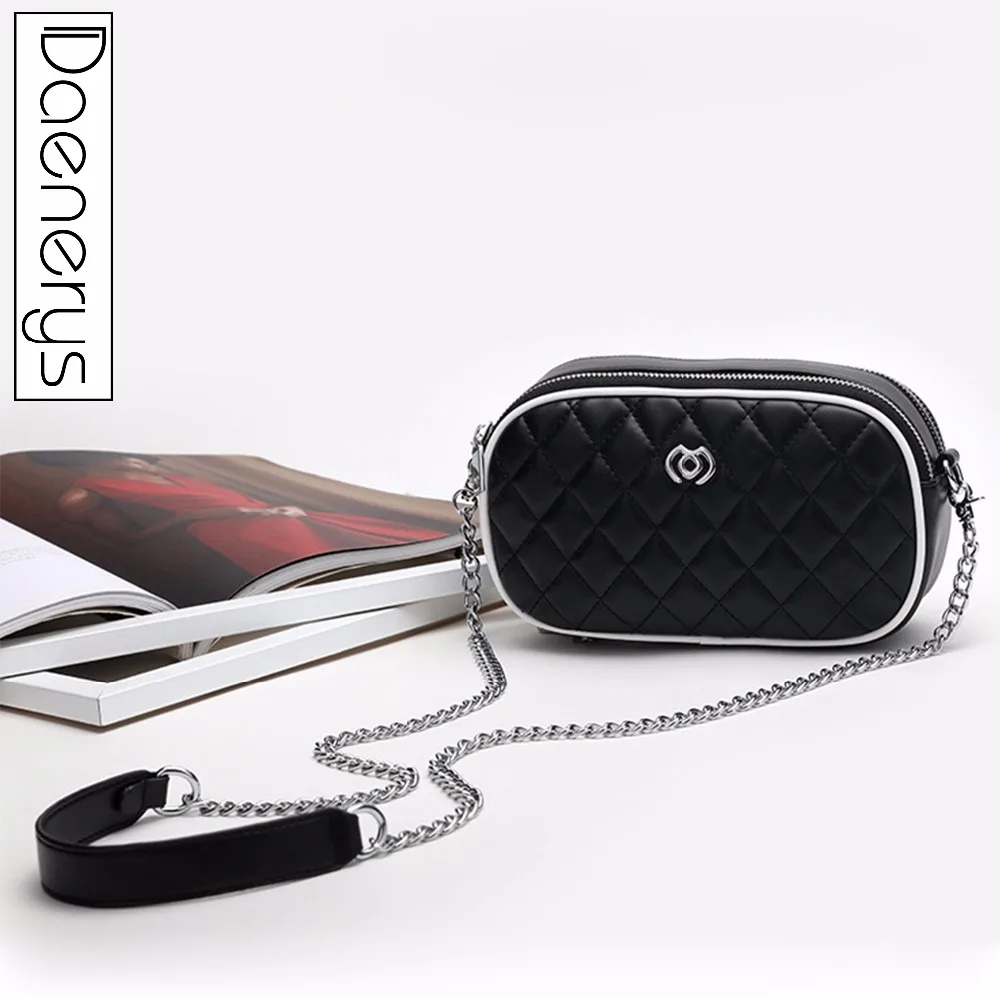 

Daenerys Brand Small Shoulder Bag For Women Messenger Bags Ladies Retro PU Leather Designer Chain Bag Purse Female Crossbody Bag