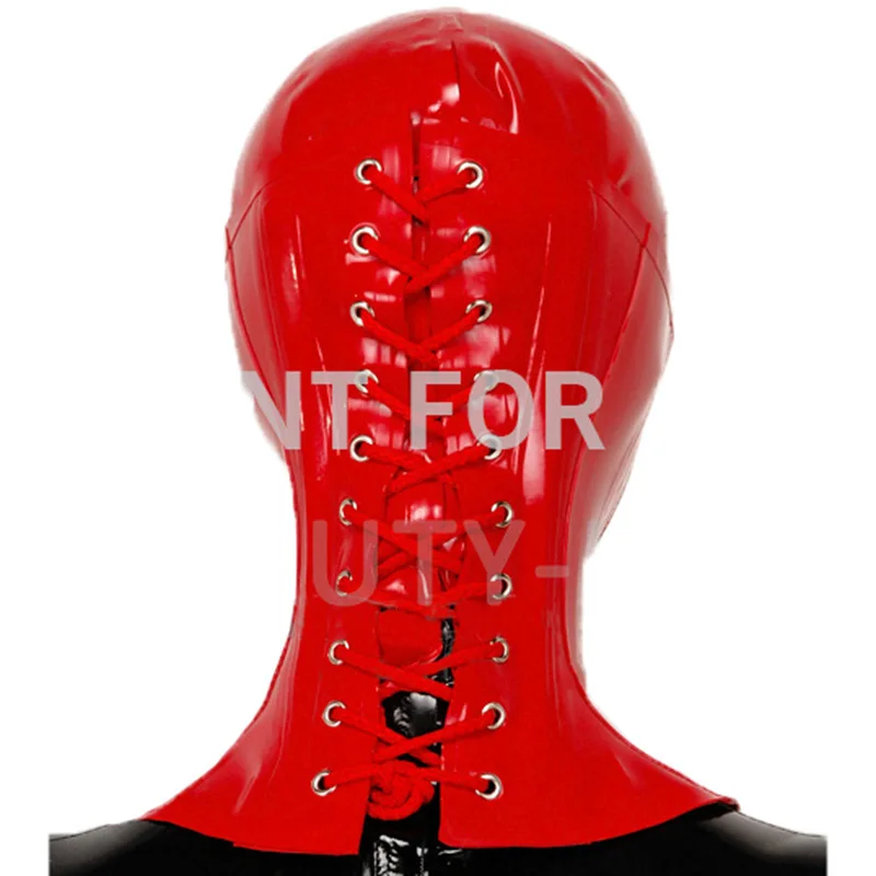 Латексный корсет на шею и капюшон Фетиш маска открытые глаза нос рот сексуальный Unisexy натуральный и ручной работы новое поступление