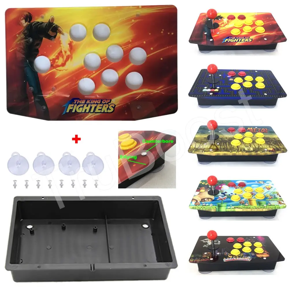 

DIY Arcade Joystick Kits Acrylic Multiple Artwork Panel Flat Case Including Suckers Screws Arcade Joystick Replacement Part