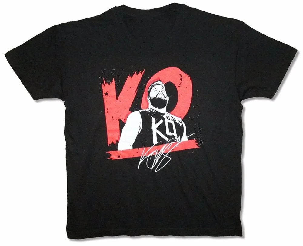 المصارعة Ko توقيع صورة كيفن أوينز T قميص لينة جولة الرقبة قمم أسود حجم S-3XL