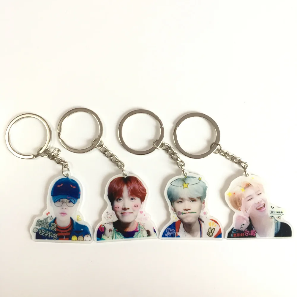 Kpop BTS Keychain Bulletproof Youth Group JIMIN J HOPE Rap Monster SUGA