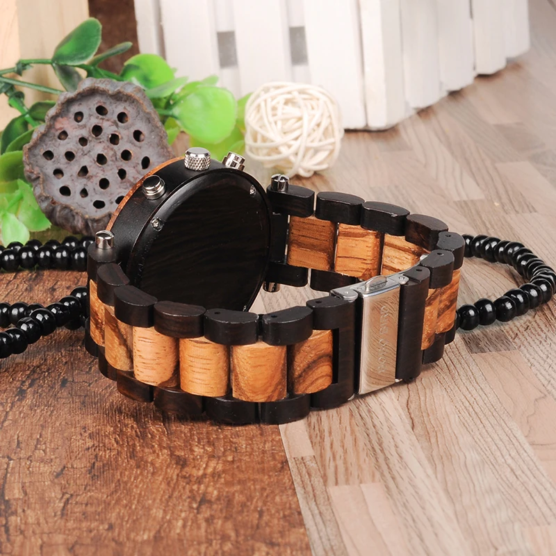 BOBO BIRD Multi-function Wooden Band Watches Luxury Brand Gifts Item Men Wrist Watch Male Relogio C-P17 Accept DROP SHIPPING