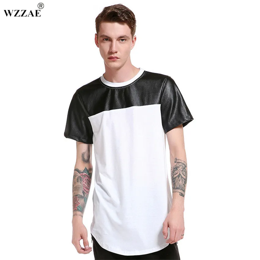 WZZAE 2017 Hot Fashion Men Hip Hop Swag Long T Shirt Oversized High