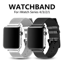 Fashion Sport Strap for Apple Watch 4/3/2/1 Stainless Steel Fine Lines Milanese Loop Watchband for Iwatch Band 44/40/42/38mm