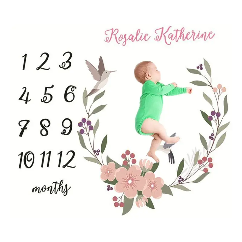

Baby Growth Commemorative Blanket Newborn Monthly Milestone Photo Background Cloth Infant Photography Props