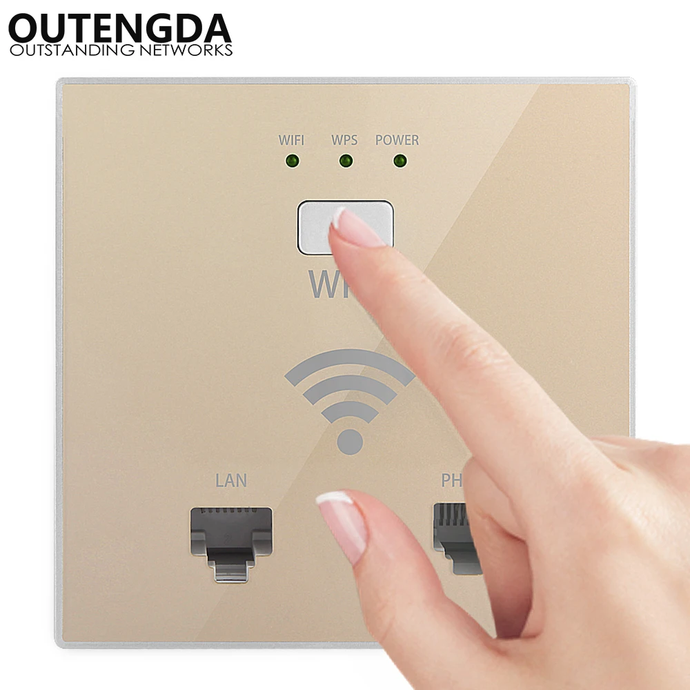 

300Mbps in Wall AP WiFi Access Point Wireless Socket for Wi-Fi Network Project Support AC Management & RJ45 RJ11 WPS Encryption