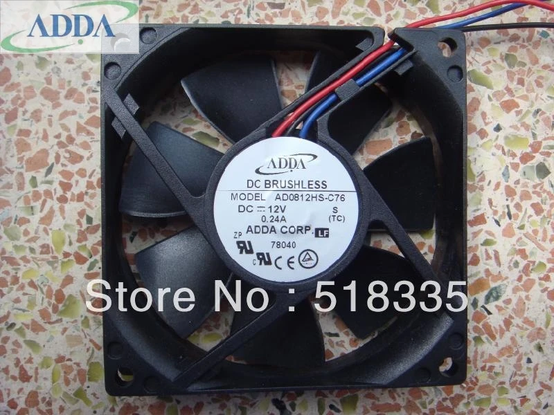 Для ADDA 8020 12В 24а AD0812HS-C76 трехпроводной масляной бесшумный вентилятор | Компьютеры и