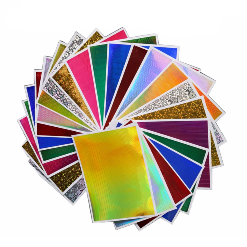 

1 Sheet Holo Line Sticker 3D Adhesive Nail Decal Ultra Thin Wave Line Nail Manicure Decoration