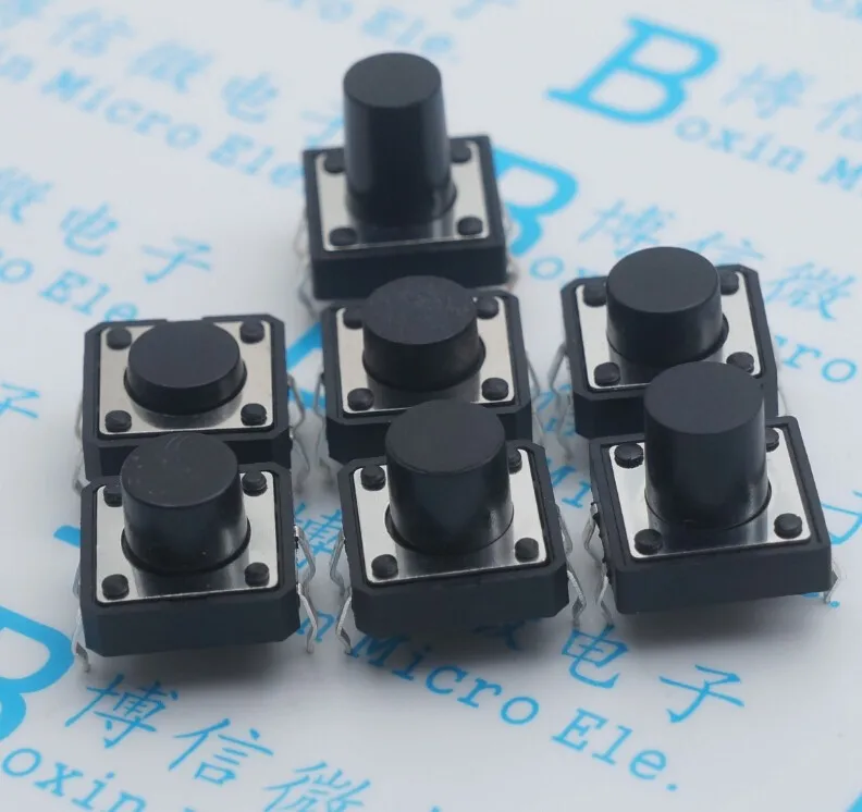 

50pcs/Tact Switch 12X12 DIP 4 Pin Key switch Micro switch 4P 12*12*5MM/6MM/7MM/8MM/9MM/10MM/12MM