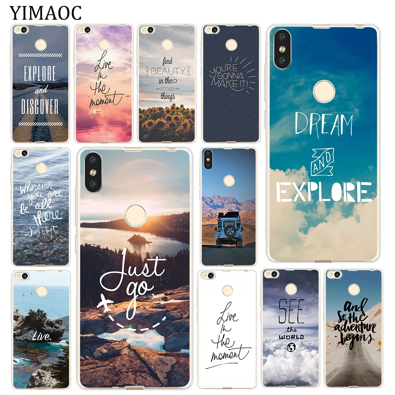 

YIMAOC Scenary Travel Breathe On The Way Soft Case for Xiaomi Mi 9 9T CC9 CC9E A3 Pro 8 SE A2 Lite A1 f1 MiX 2S MAX 3 MI9 MIA2