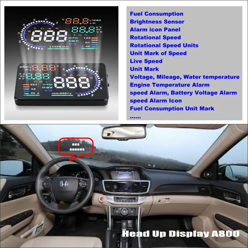 Car HUD Head Up Display For Accord Inspire Spirior Safe Driving font b Screen b font