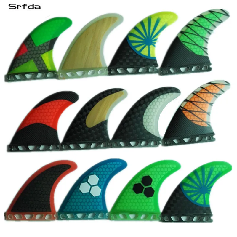 melhor Srfda SUP prancha de fibra de vidro do favo de mel e verde Azul caixa de fin propulsor para o Futuro barbatanas de surf tamanho M G5 barbatanas qua topo