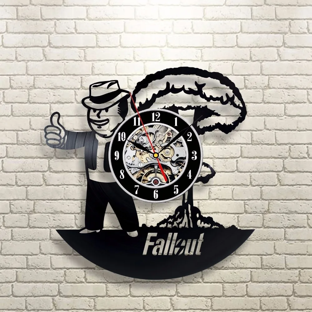 Fallout Vinyl Wall Clock Art Gift Room Modern Home Record Vintage