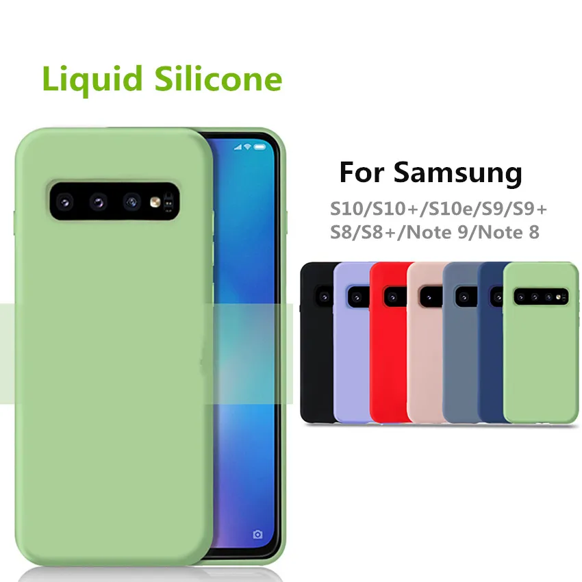 

For Samsung Galaxy Note 9 Case Soft Liquid Silicone S8 S9 Plus Note 8 Protection Case Capa for Samsung S10 Plus S10 + S10E cover