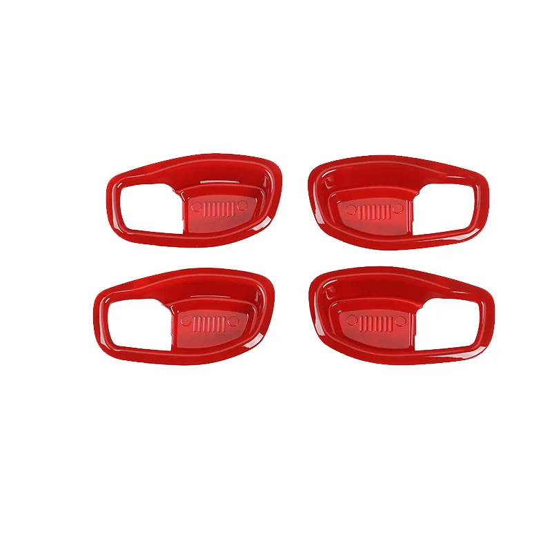 SHINEKA ABS внутренняя дверная ручка, декоративная крышка, накладка, наклейка для Jeep Renegade-, аксессуары для стайлинга автомобилей - Название цвета: Красный
