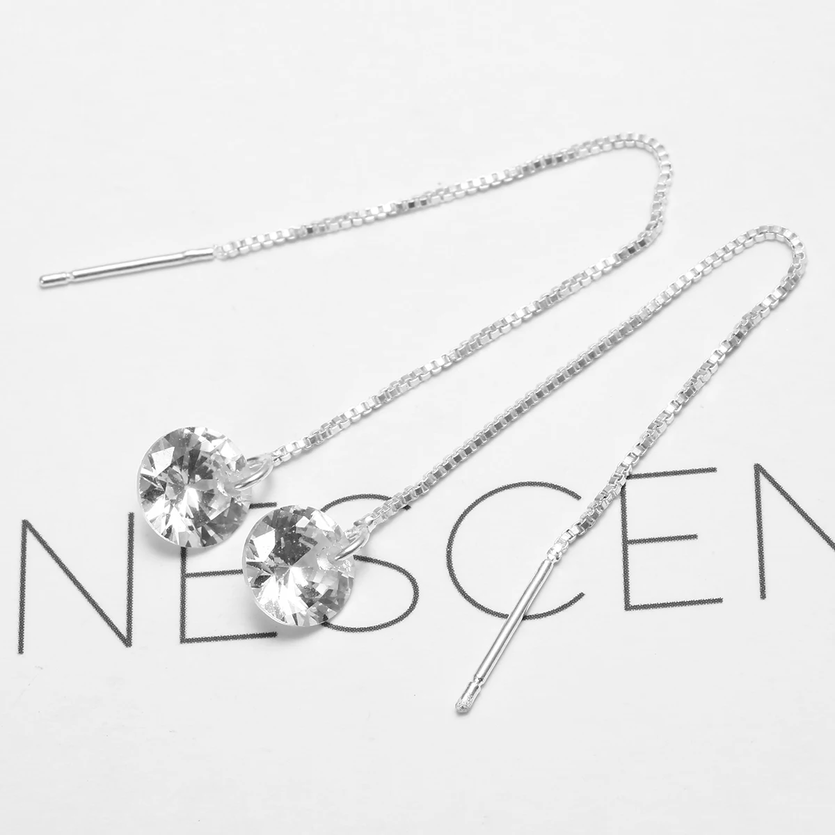Shellhard Crystal Long Drop Earrings Charming Cubic Zirconia Hoop Chain Dangle Earrings Shellhard Women Piercing Body Jewelry