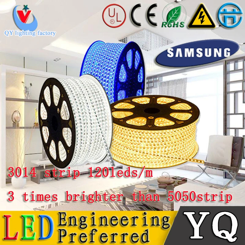 

20m/lot 3014 LED strip light 120leds/m white/warm LED string Waterproof 220v 230v 240v Instead of 5050 led strip 5630 led strip