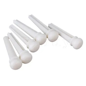 

Yibuy 6pcs Real Bone Bridge Pins for Acoustic Guitars String Pegs Endpins White