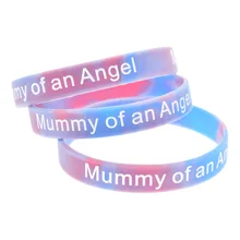OneBandaHouse 1 шт чернильный Цветной силиконовый браслет с логотипом мама и папа ангела
