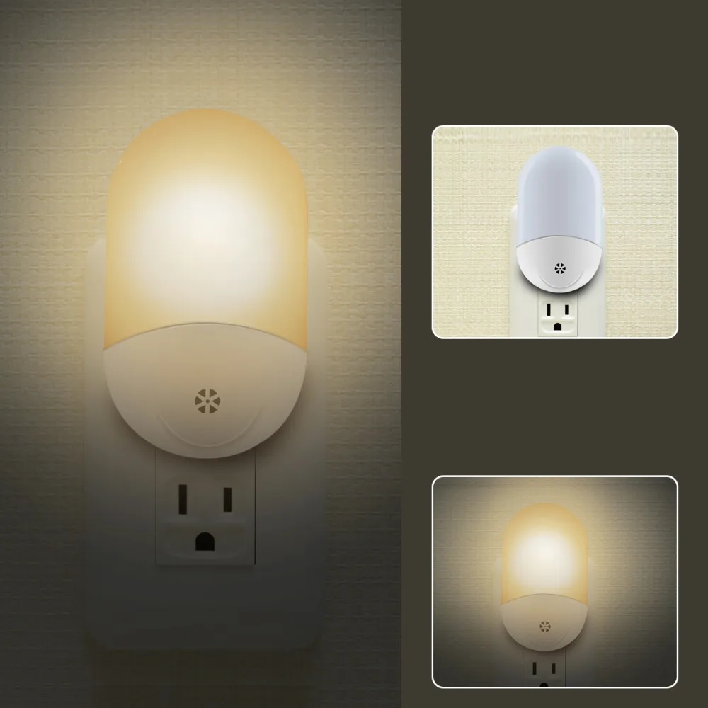 Light Sensor Control LED Night Light 110V 220V Bedroom Hallway Toilet Stairs Lighting Portable Night Lamp for Children Elderly